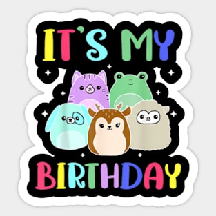 Happy Birthday Girl Squish Squad Mallow Girls Kids Cute Sticker